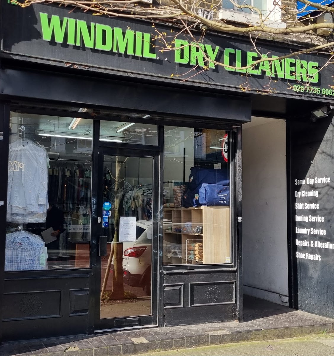 Windmill Dry Cleaner and Laundry shop on Windmill Row near Elephant and Castle
